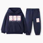 Jesus Loves You Silly Goose Christian Kid Fleece Hoodie Set