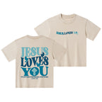 Jesus Loves You Christian Kid Washed T-Shirt