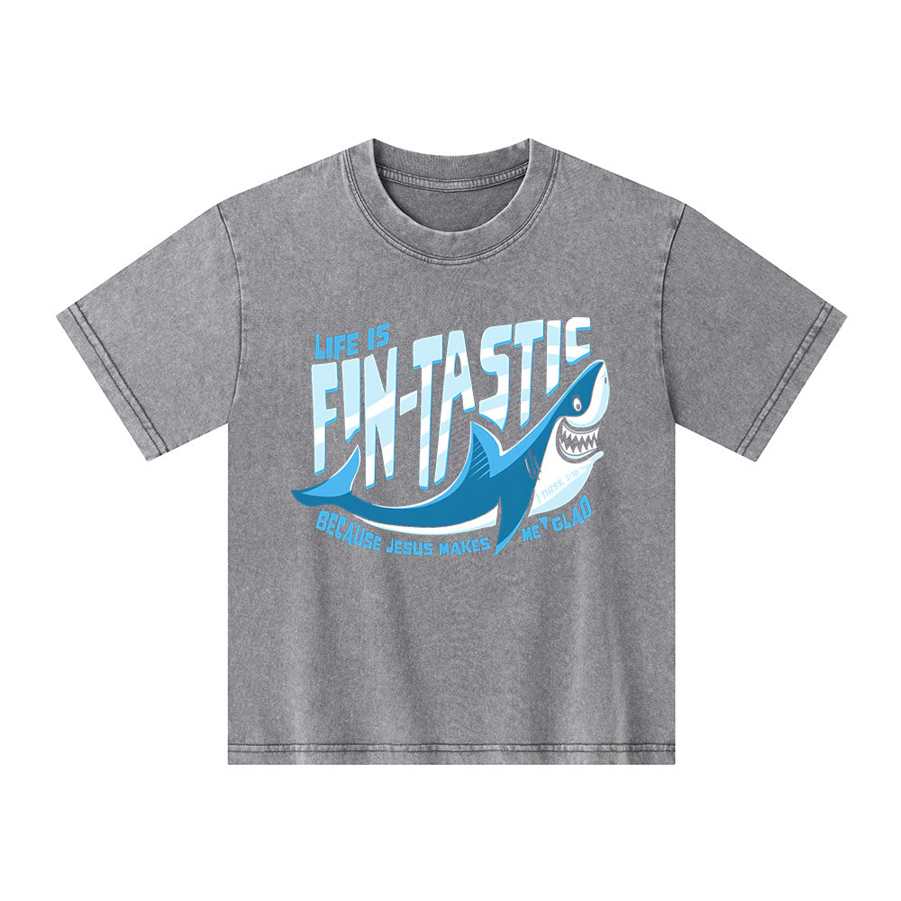 Jesus Makes Me Glad Christian Washed Kid T-Shirt