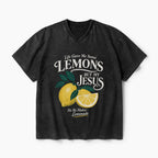 Jesus Makin' Lemonade Christian Washed V-Neck T-Shirt