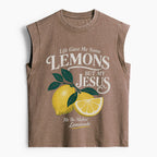 Jesus Makin' Lemonade Christian Women's Washed Tank Top