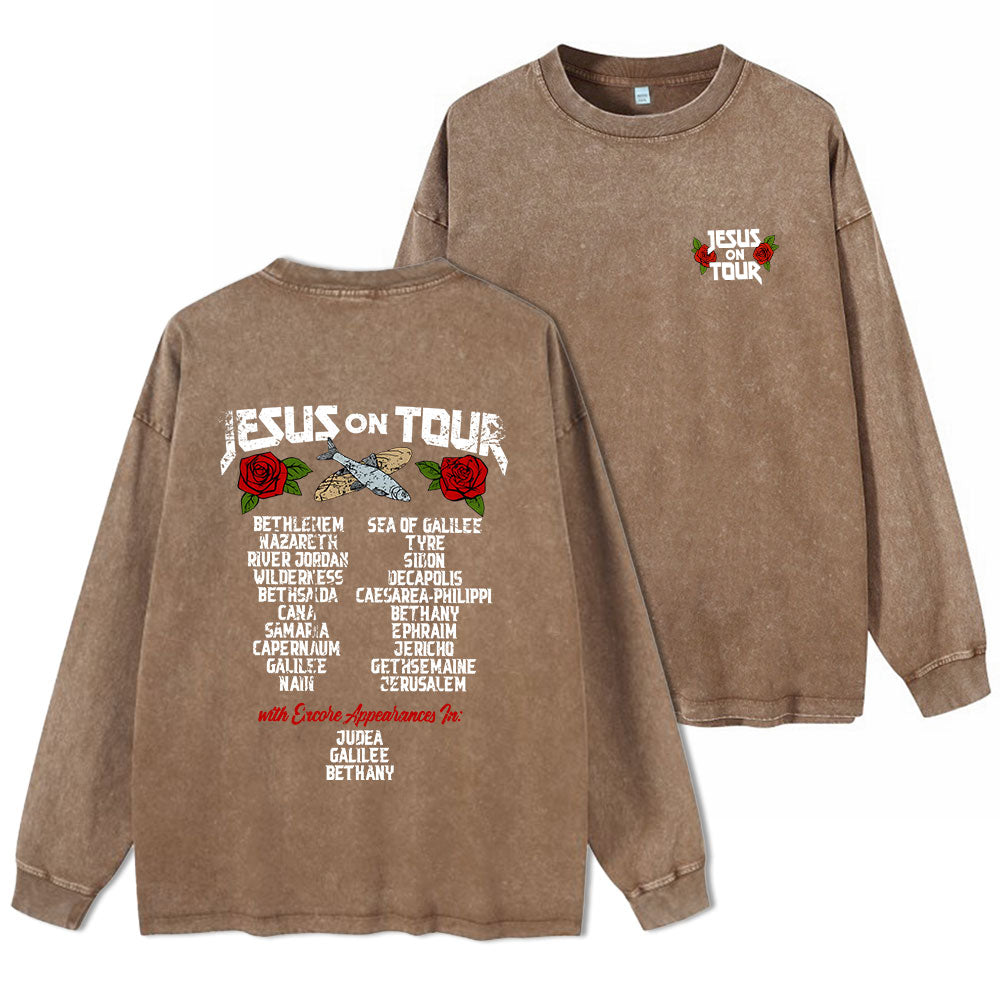 Jesus On Tour Washed Long Sleeve T-Shirt