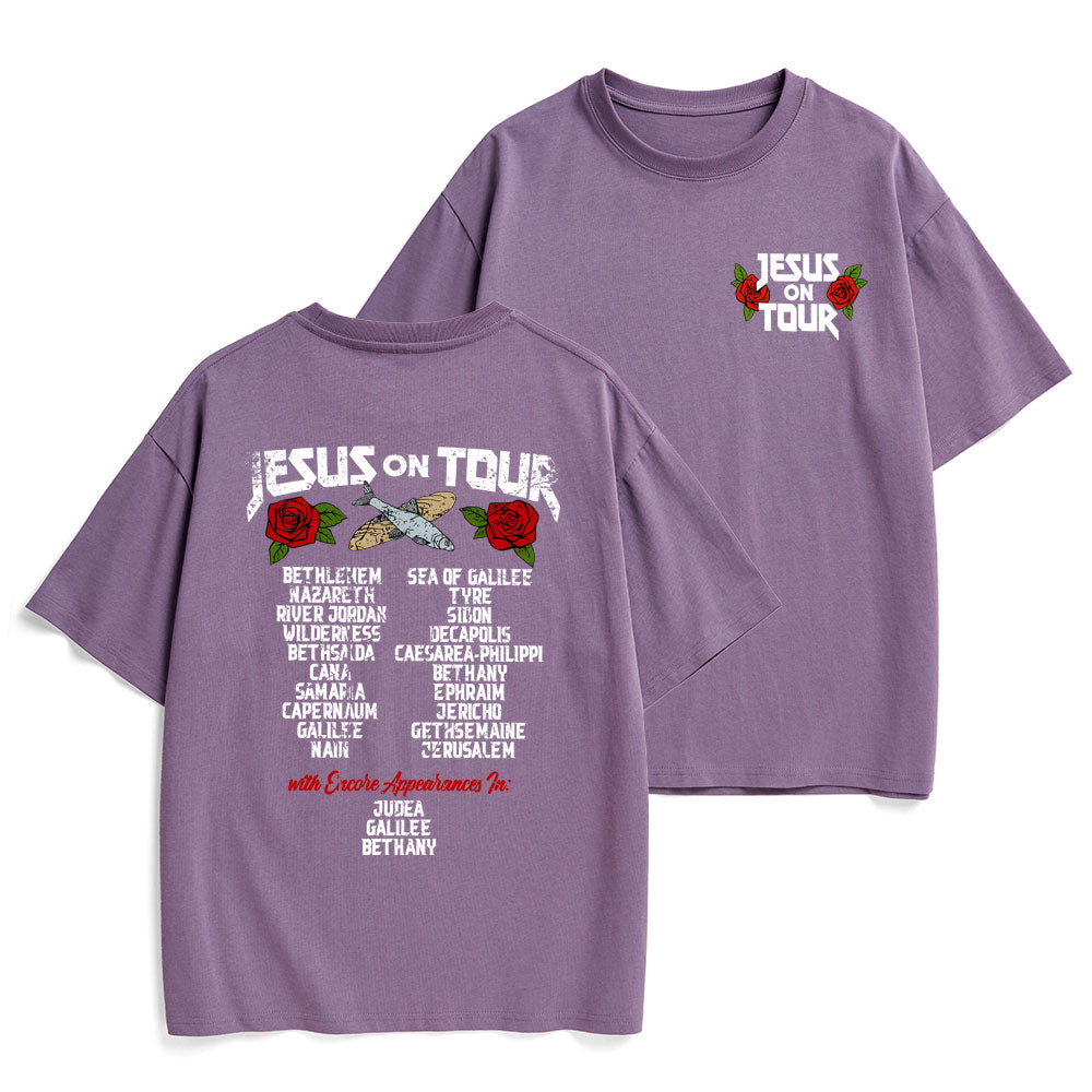 Jesus On Tour Christian Heavy Cotton T-Shirt
