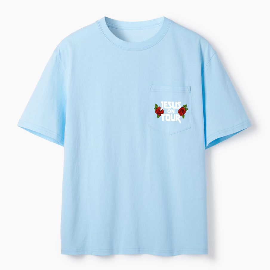 Jesus On Tour Christian Unisex Pocket T-Shirt