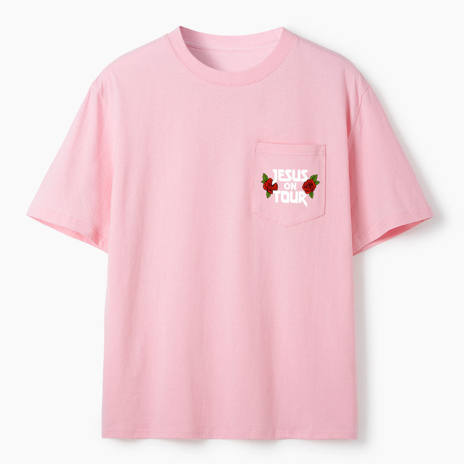 Jesus On Tour Christian Unisex Pocket T-Shirt