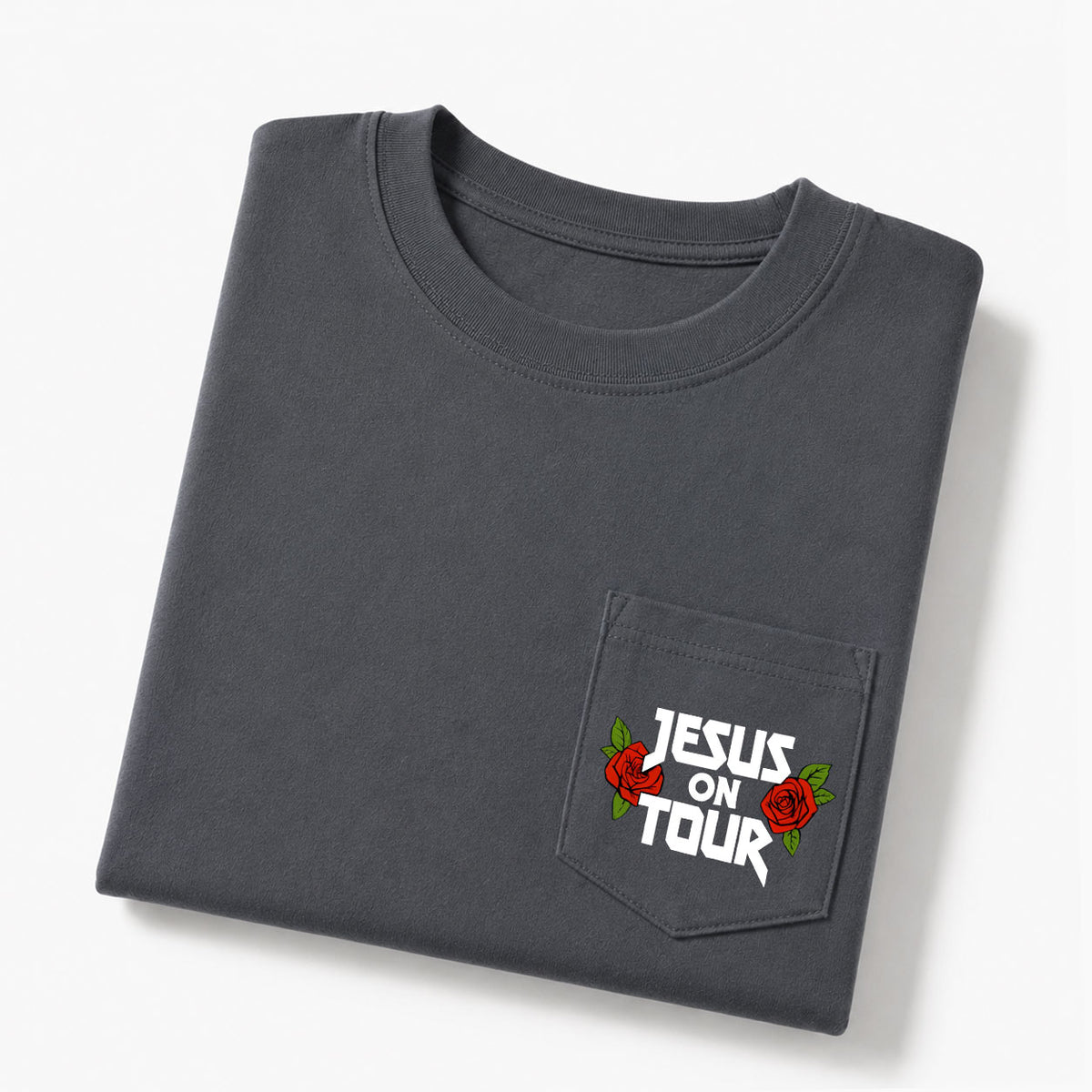 Jesus On Tour Christian Unisex Pocket T-Shirt