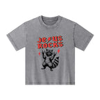 Jesus Rocks Christian Kid Washed T-Shirt