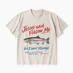 Jesus Said Follow Me Christian Washed V-Neck T-Shirt