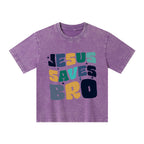 Jesus Saves Bro Christian Kid Washed T-Shirt