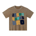 Jesus Saves Bro Christian Kid Washed T-Shirt