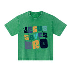 Jesus Saves Bro Christian Kid Washed T-Shirt