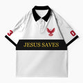 Jesus Saves Christian Buttoned Polo Jersey
