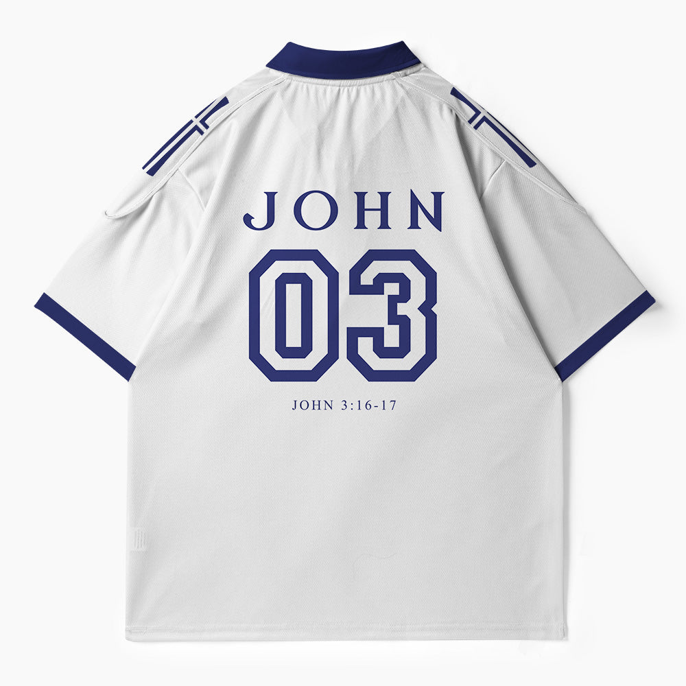 Jesus Saves Christian Buttoned Polo Jersey