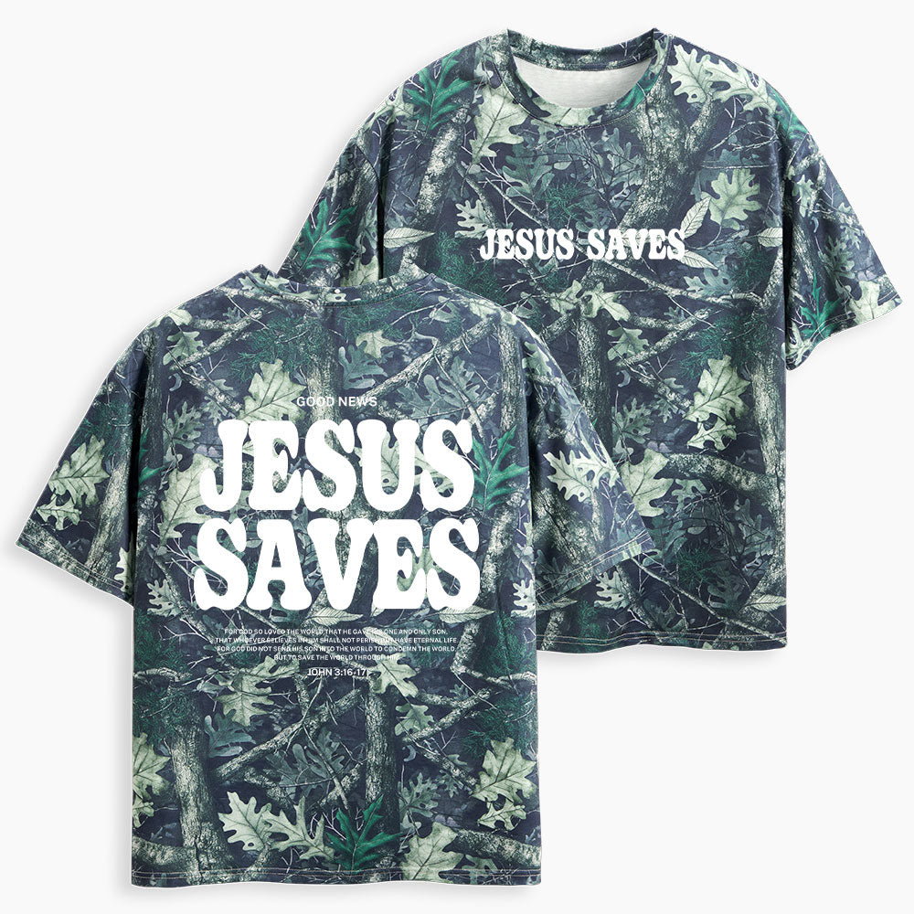 Jesus Saves Christian Camo T-Shirt
