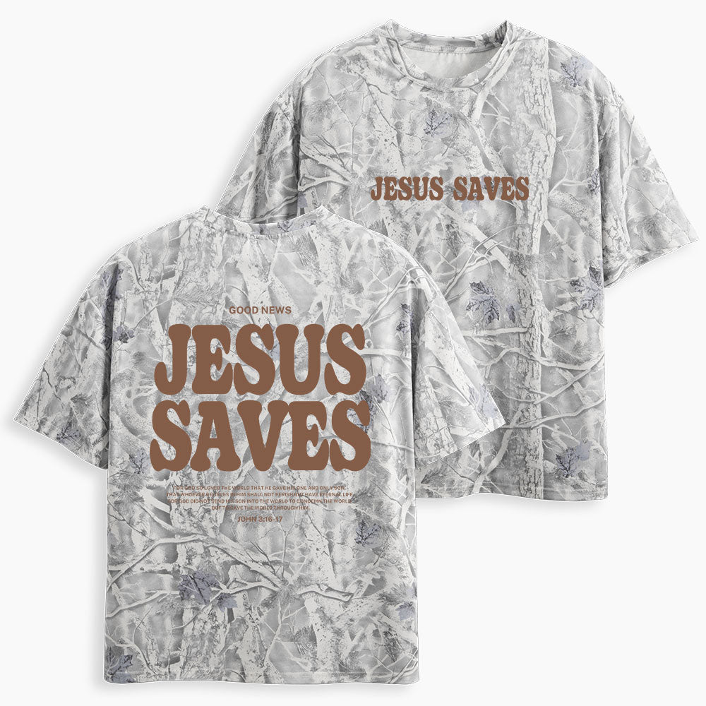 Jesus Saves Christian Camo T-Shirt