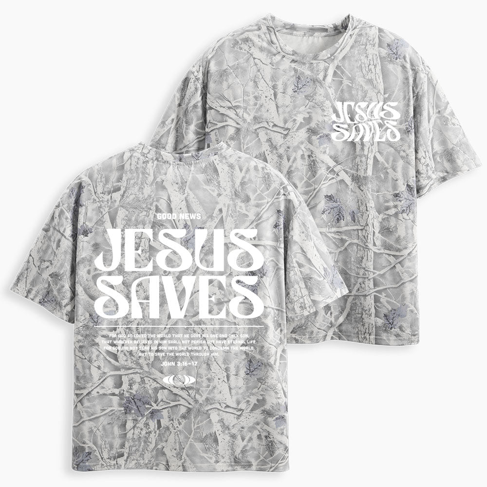 Jesus Saves Christian Camo T-Shirt