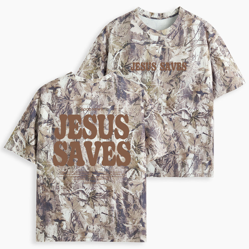 Jesus Saves Christian Camo T-Shirt