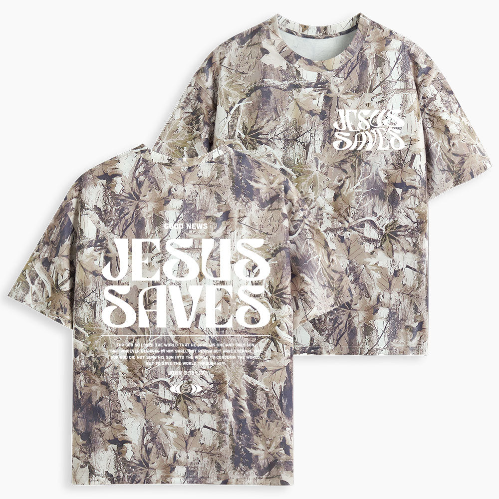 Jesus Saves Christian Camo T-Shirt