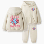 Jesus Saves Christian Kid Fleece Hoodie Set