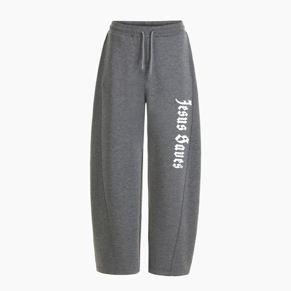 Jesus Saves Christian Minimalist Knit Barrel Sweatpants