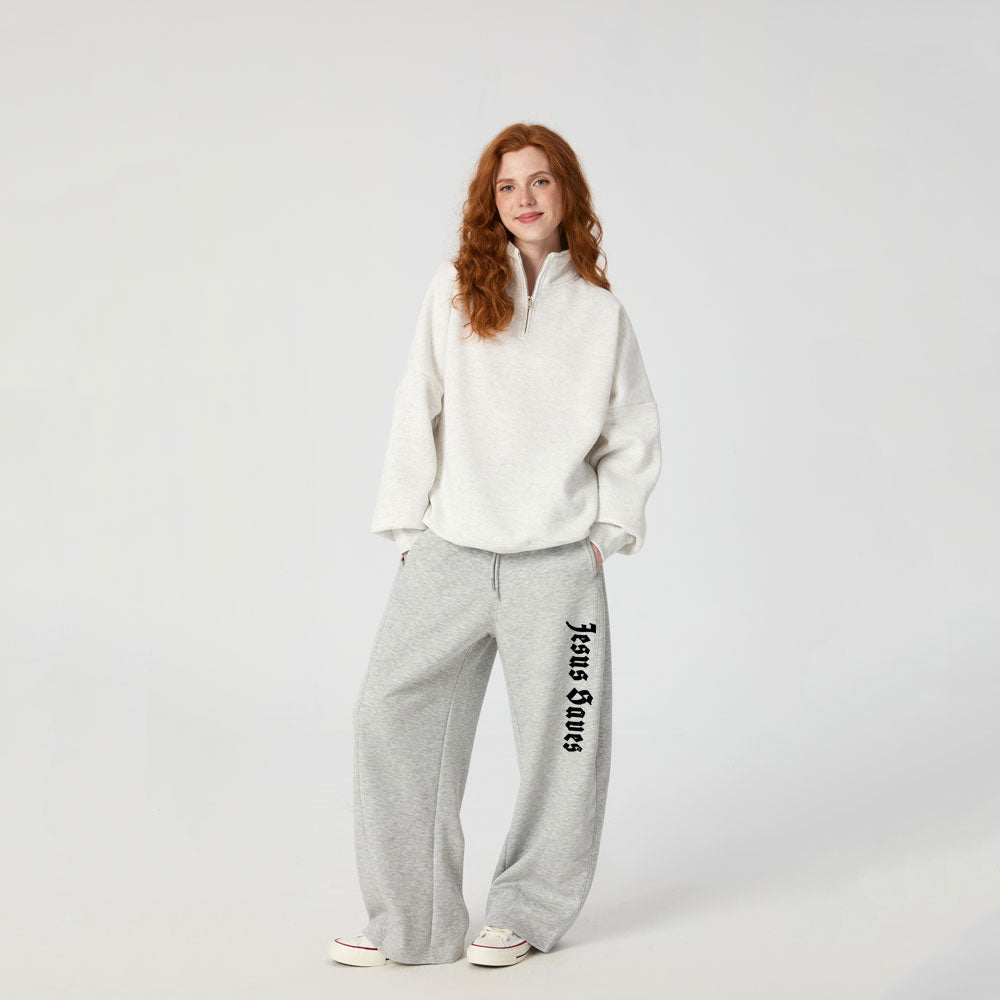 Jesus Saves Christian Minimalist Knit Barrel Sweatpants