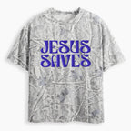 Jesus Saves Christian Puff Printed Camo T-Shirt