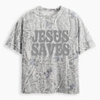 Jesus Saves Christian Puff Printed Camo T-Shirt