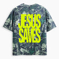 Jesus Saves Christian Puff Printed Camo T-Shirt