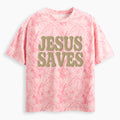 Jesus Saves Christian Puff Printed Camo T-Shirt
