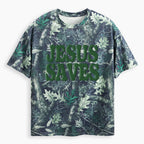 Jesus Saves Christian Puff Printed Camo T-Shirt