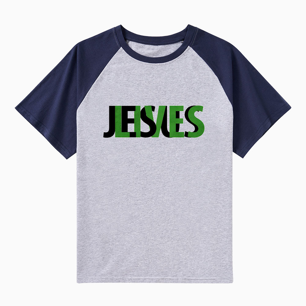 Jesus Saves Christian Raglan Sleeve T-Shirt