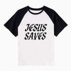 Jesus Saves Christian Raglan Sleeve T-Shirt