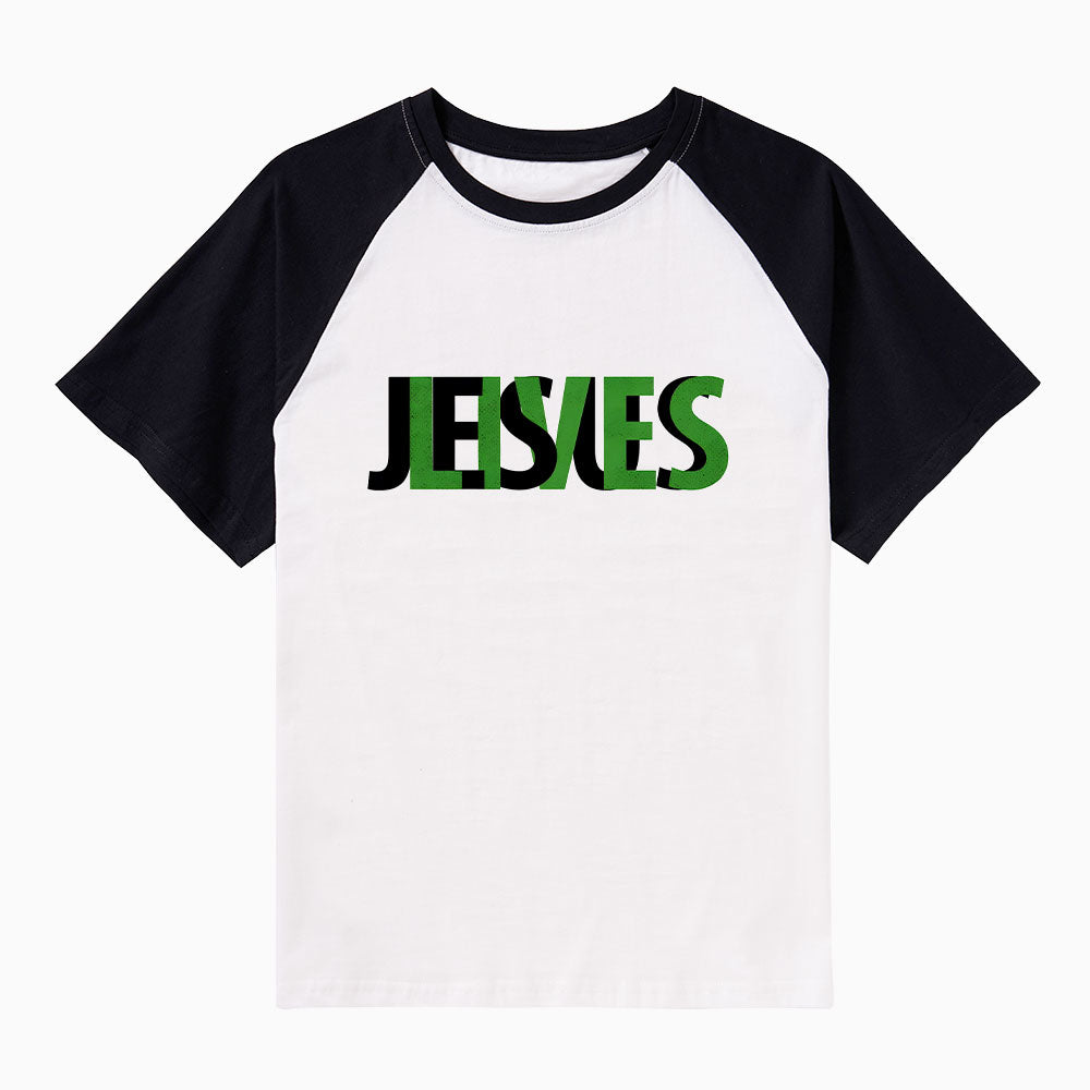 Jesus Saves Christian Raglan Sleeve T-Shirt