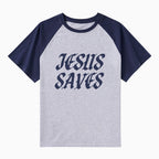 Jesus Saves Christian Raglan Sleeve T-Shirt
