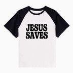 Jesus Saves Christian Raglan Sleeve T-Shirt