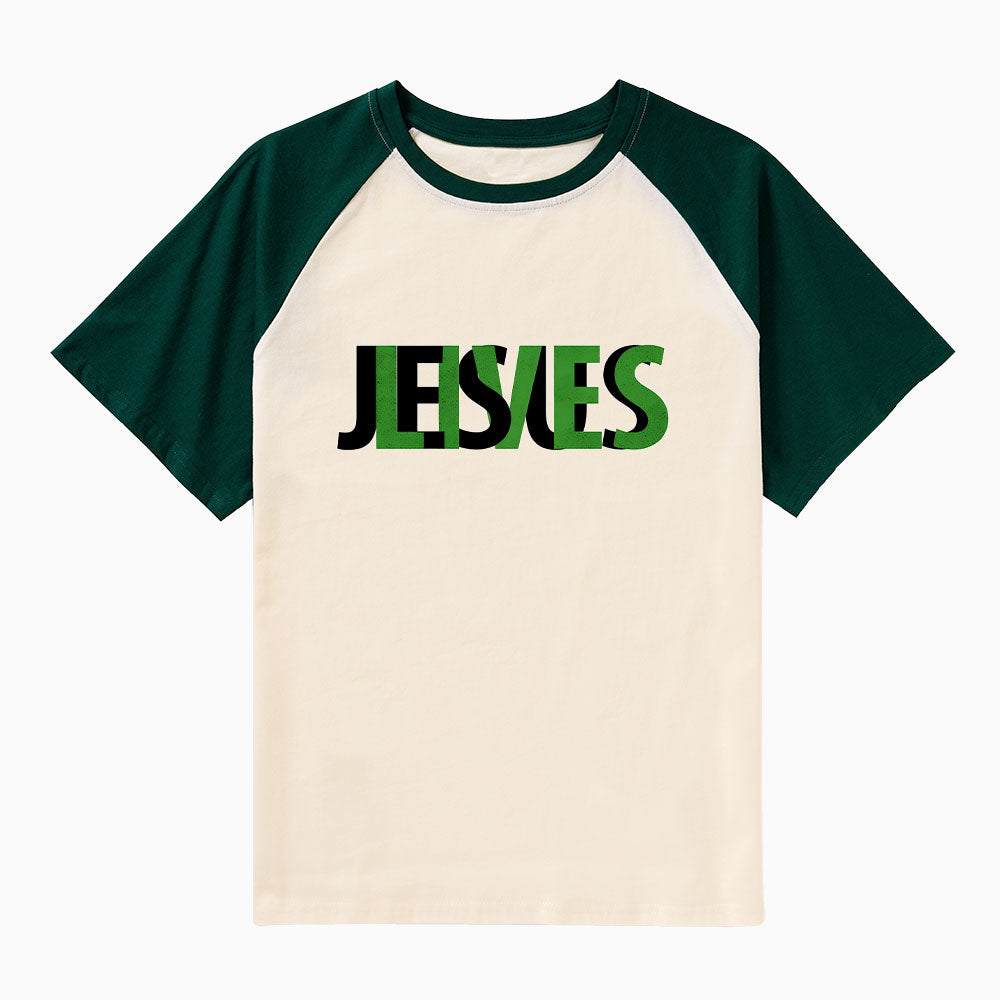 Jesus Saves Christian Raglan Sleeve T-Shirt