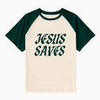 Jesus Saves Christian Raglan Sleeve T-Shirt
