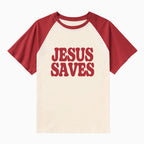 Jesus Saves Christian Raglan Sleeve T-Shirt