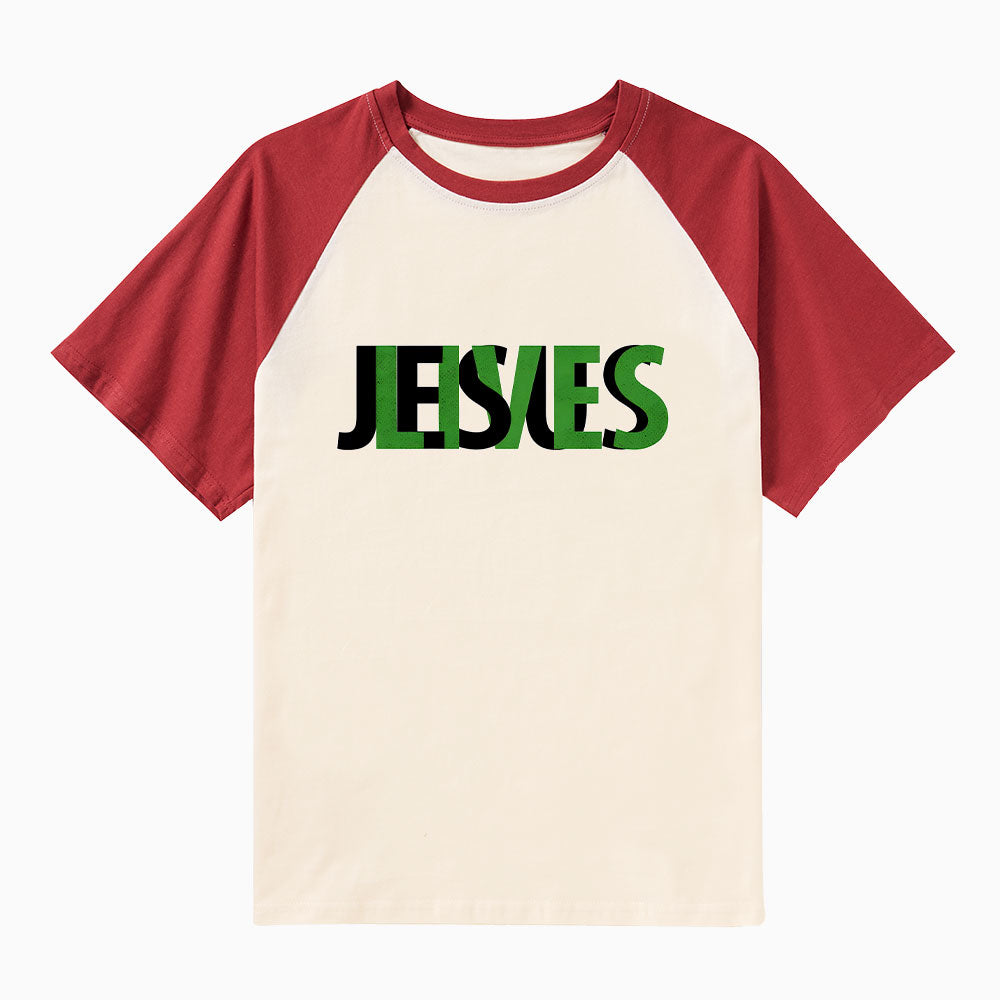 Jesus Saves Christian Raglan Sleeve T-Shirt