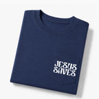 Jesus Saves Christian Unisex Pocket T-Shirt