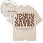 Jesus Saves Christian Washed T-Shirt