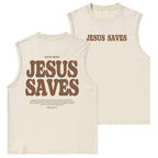 Jesus Saves Christian Washed Tank Top