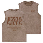 Jesus Saves Christian Washed Tank Top