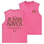 Jesus Saves Christian Washed Tank Top