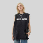 Jesus Saves Christian Washed Tank Top