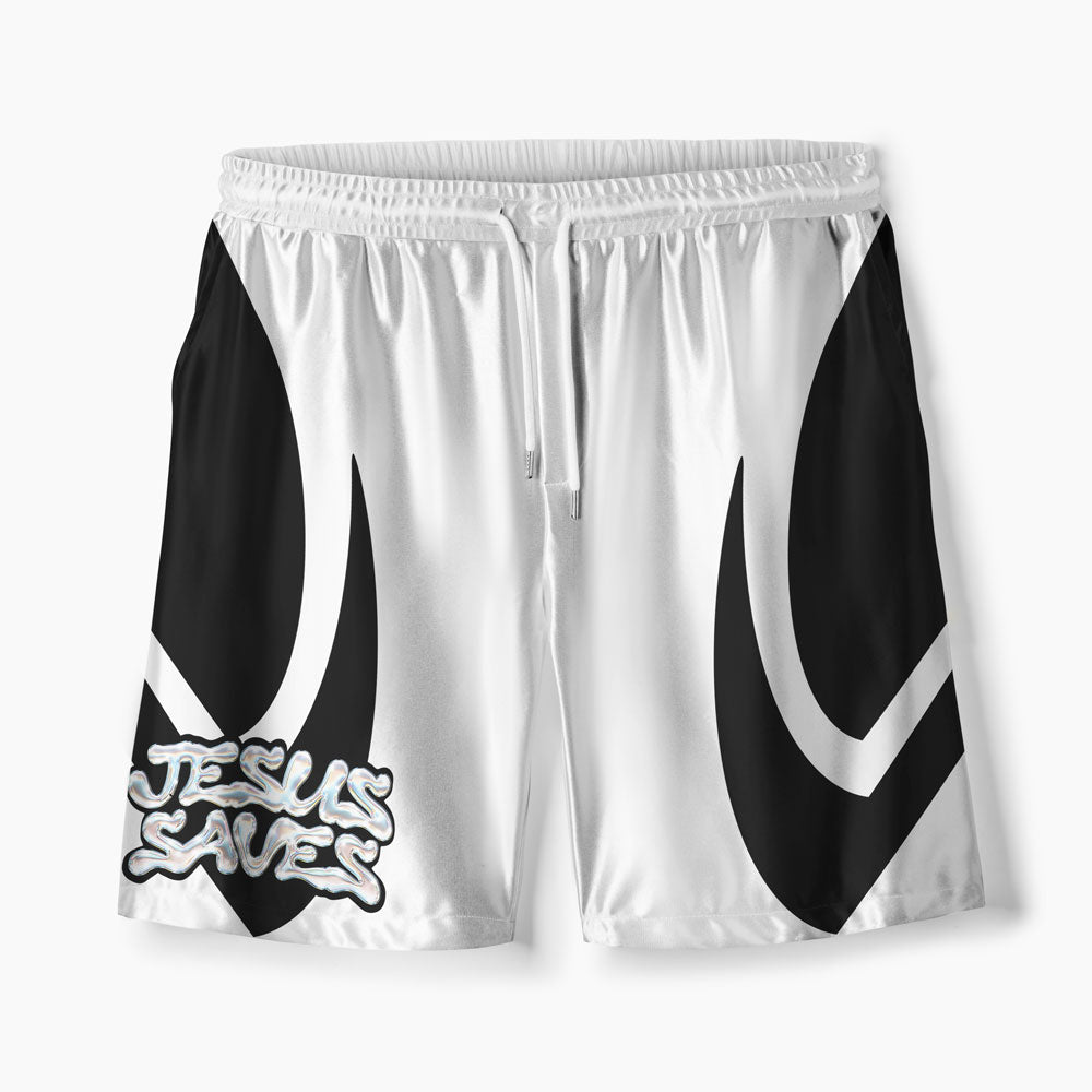 Jesus Saves Oversized Shiny V-Neck Christian Jersey & Shorts