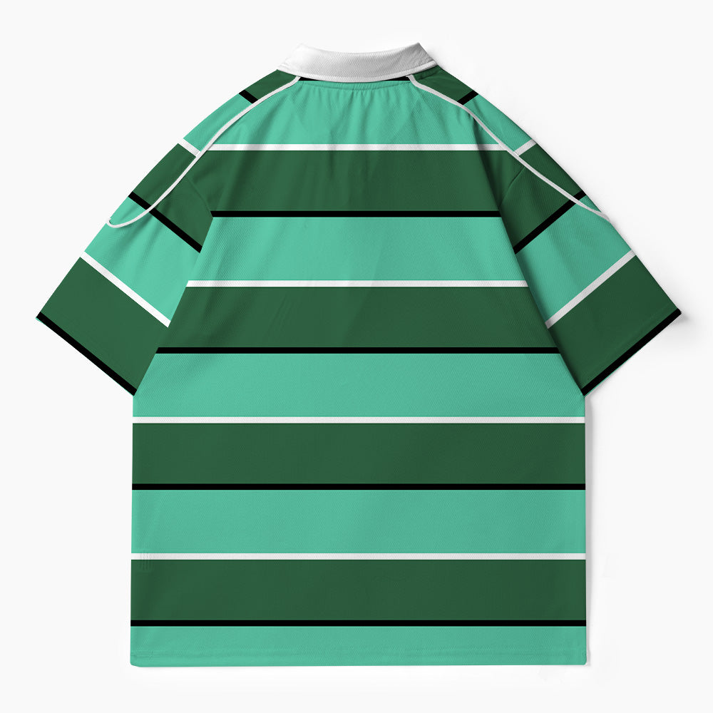 Jesus Saves Stripes Christian Buttoned Polo Jersey