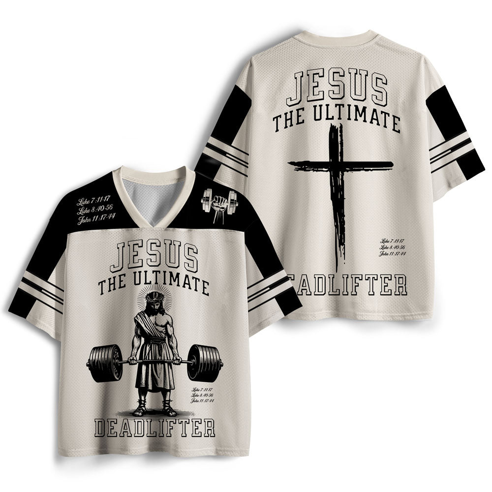 Jesus The Ultimate Deadlifter Christian Mesh Jersey