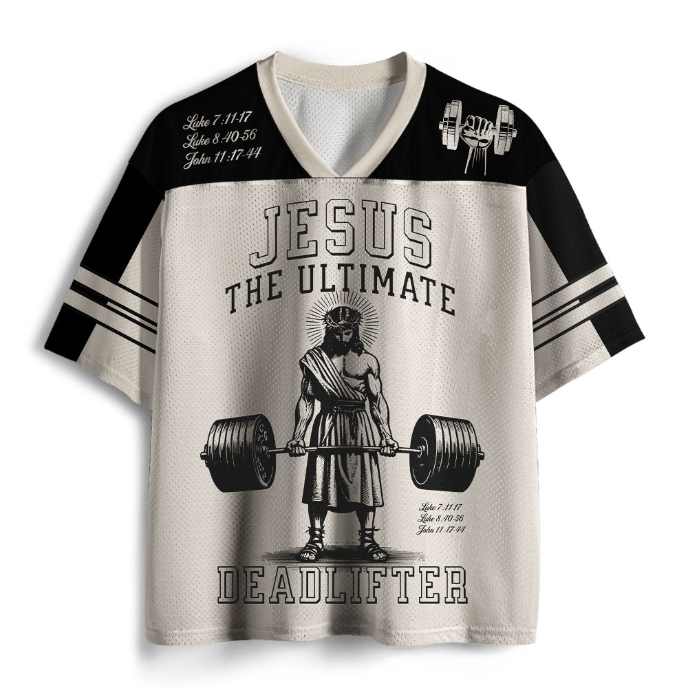 Jesus The Ultimate Deadlifter Christian Mesh Jersey
