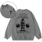 Jesus The Ultimate Deadlifter Chrsitian Washed Sweatshirt